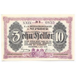 Hadifogolytábor Nezsider 10 fillér 1916 MS változat